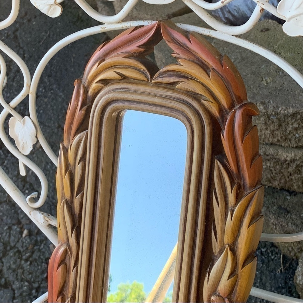 Homco Brown Framed Ornate Wall Decor Mirrored Candle Holder Burwood #2416 - Picture 5 of 6